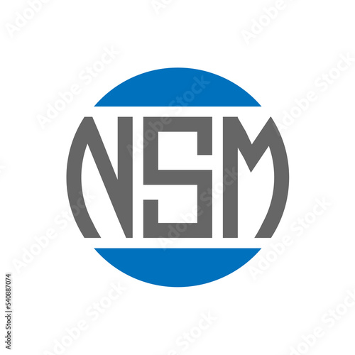 NSM letter logo design on white background. NSM creative initials circle logo concept. NSM letter design. photo