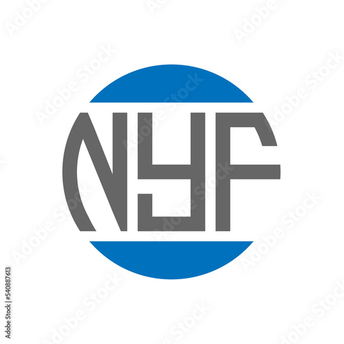 NYF letter logo design on white background. NYF creative initials circle logo concept. NYF letter design.