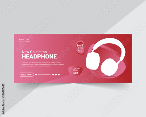 Headphone sale electronic agency social media  Banner design