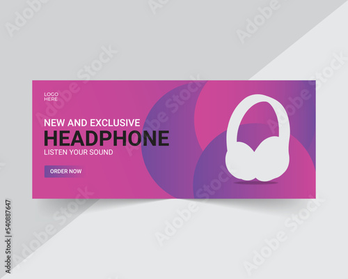 Headphone sale electronic agency social media  Banner design