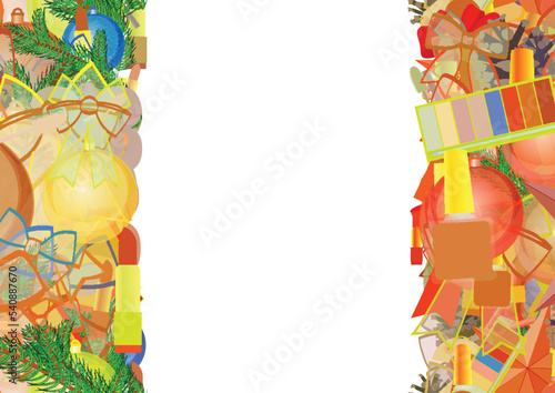 Background pattern abstract seamless design texture. Vertical stripes. Border frame, transparent background. Theme is about season, winter, unity, toiletry, glass bowl, powder, ointment