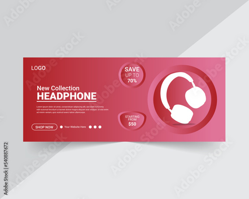 Headphone sale electronic agency social media  Banner design
