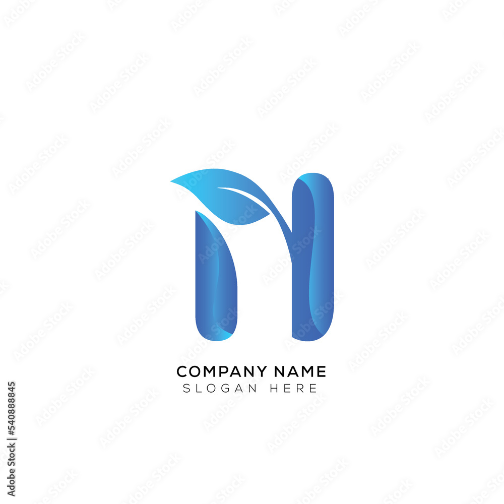 Gradient letter n logo design with black and white background Gradient letter n logo design with black and white background