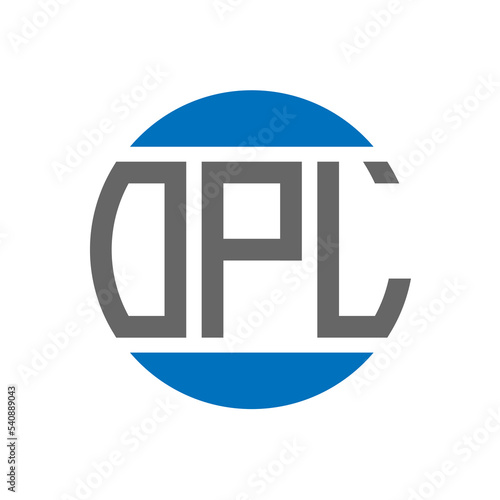 OPL letter logo design on white background. OPL creative initials circle logo concept. OPL letter design.
