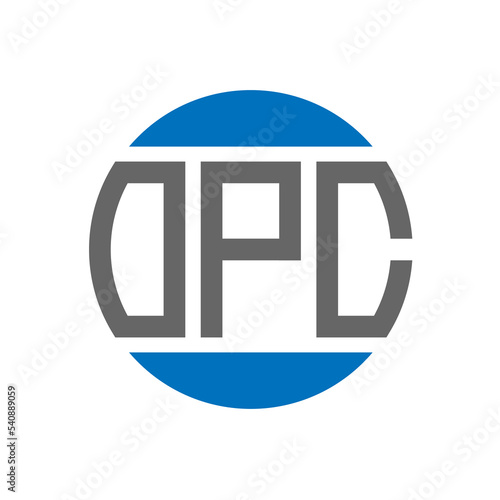 OPC letter logo design on white background. OPC creative initials circle logo concept. OPC letter design.