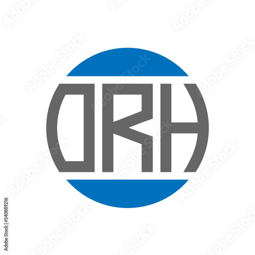 ORH letter logo design on white background. ORH creative initials circle logo concept. ORH letter design.