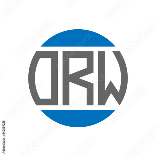 ORW letter logo design on white background. ORW creative initials circle logo concept. ORW letter design. photo