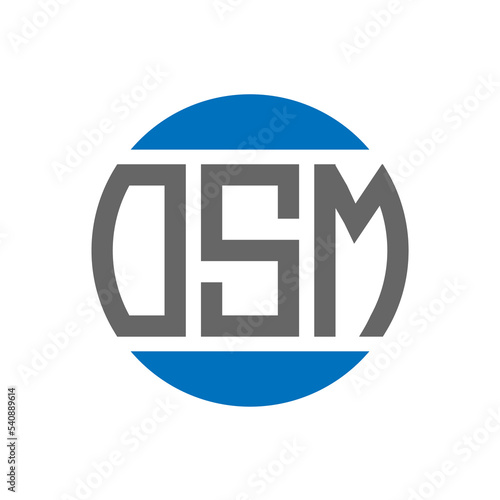 OSM letter logo design on white background. OSM creative initials circle logo concept. OSM letter design.