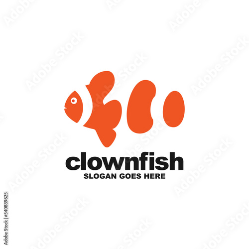 Clown fish logo design vector