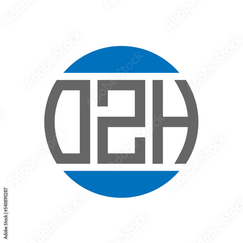 OZH letter logo design on white background. OZH creative initials circle logo concept. OZH letter design.