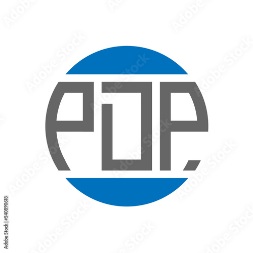 PDP letter logo design on white background. PDP creative initials circle logo concept. PDP letter design. photo