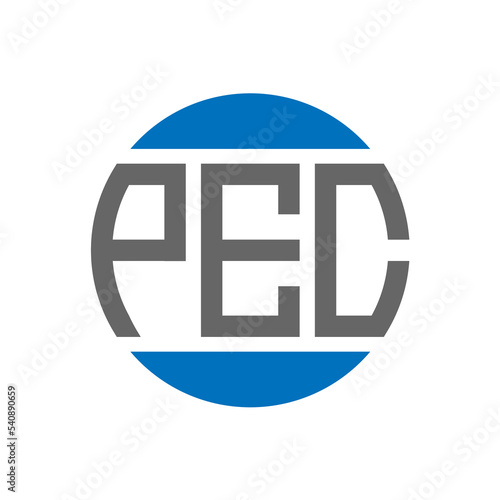 PEC letter logo design on white background. PEC creative initials circle logo concept. PEC letter design.