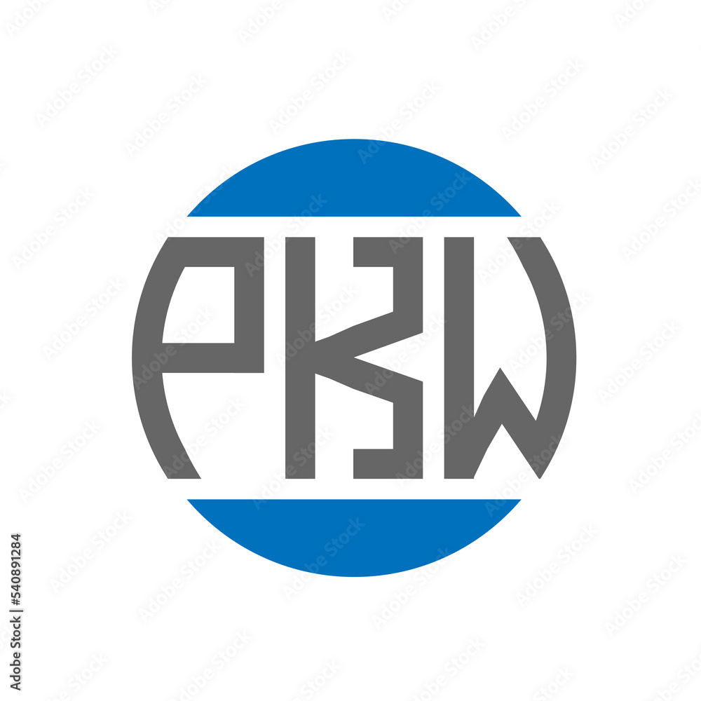 PKW letter logo design on white background. PKW creative initials circle logo concept. PKW letter design. PKW letter logo design on white background. PKW creative initials circle logo concept. PKW letter design.