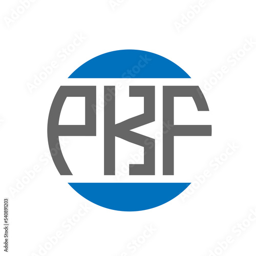 PKF letter logo design on white background. PKF creative initials circle logo concept. PKF letter design.