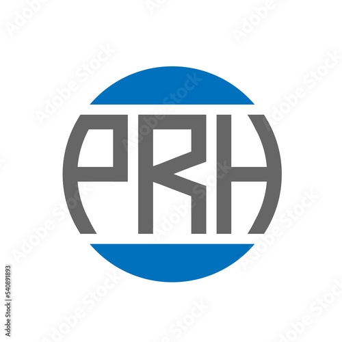 PRH letter logo design on white background. PRH creative initials circle logo concept. PRH letter design. photo