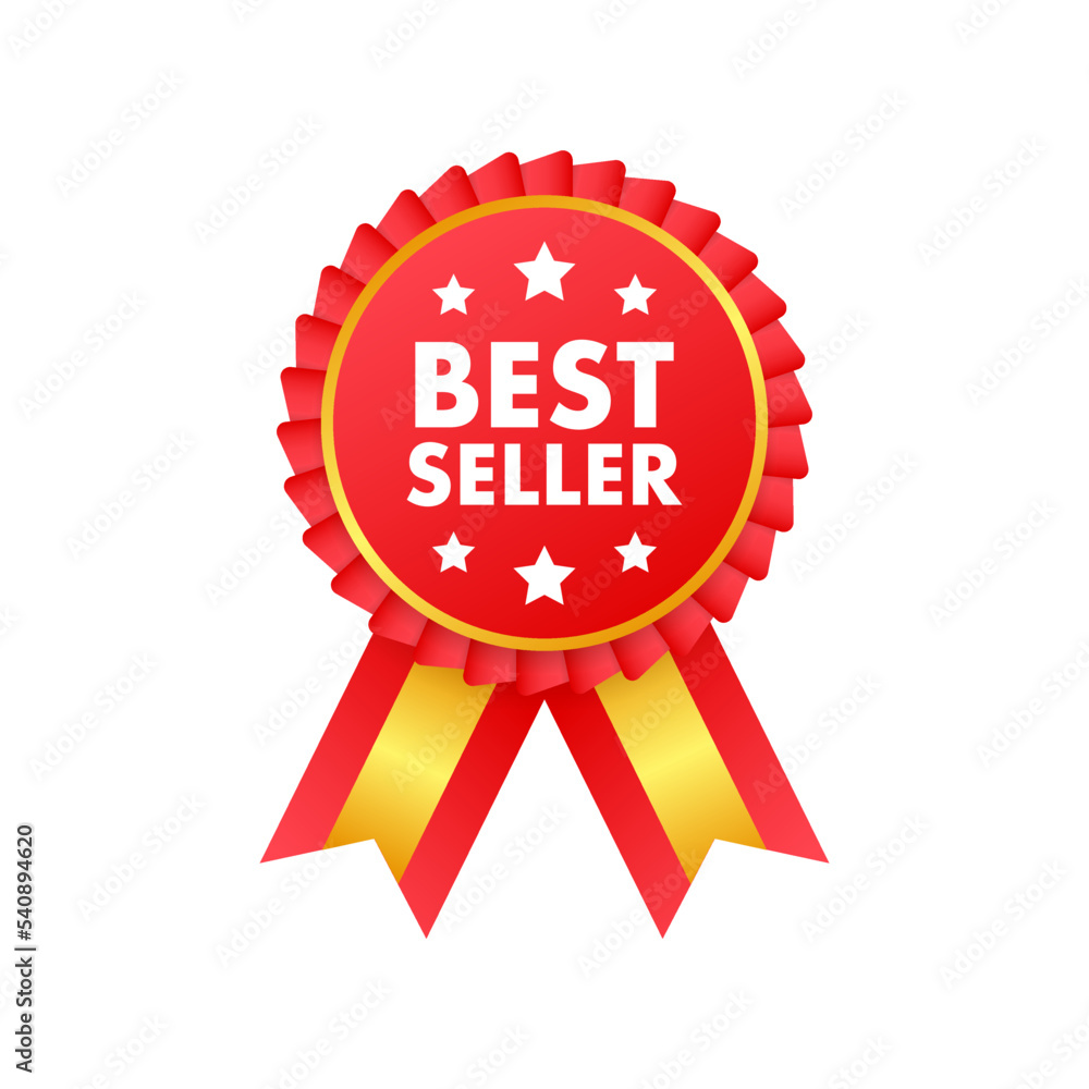 Best seller badge. Best seller golden label. Retail badge. Advertisement symbol. Vector stock illustration. Best seller badge. Best seller golden label. Retail badge. Advertisement symbol. Vector stock illustration.