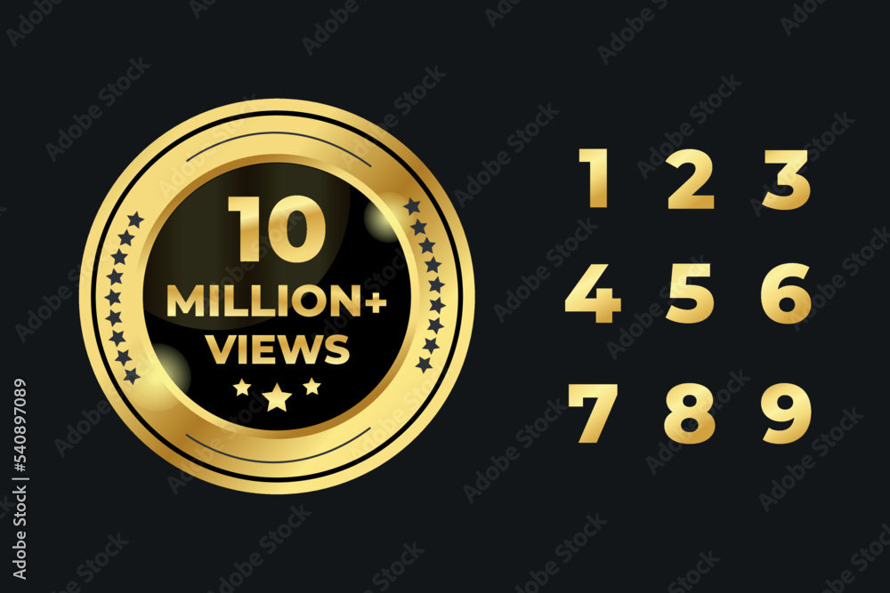 Fototapeta premium 10 million views celebration label design