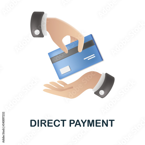 Direct Payment icon. 3d illustration from fintech industry collection. Creative Direct Payment 3d icon for web design, templates, infographics and more