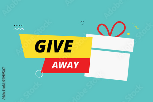 Giveaway with box vector for social media design 
