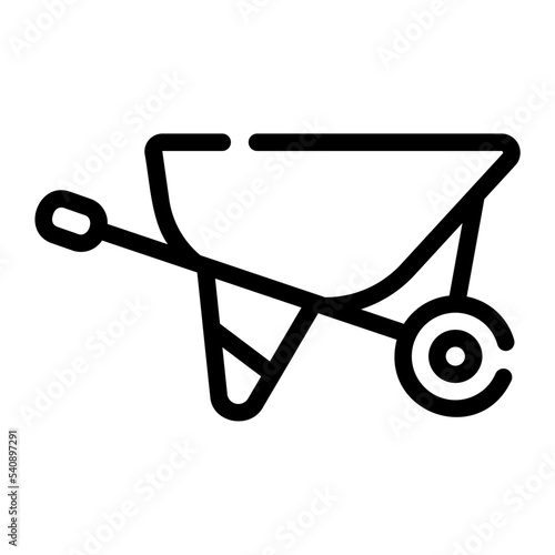 wheelbarrow line icon