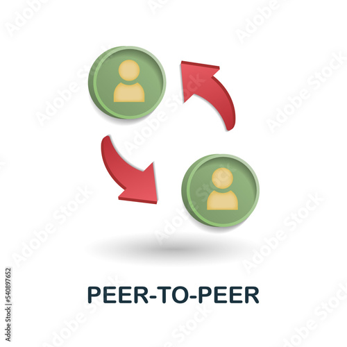 Peer-To-Peer icon. 3d illustration from fintech industry collection. Creative Peer-To-Peer 3d icon for web design, templates, infographics and more