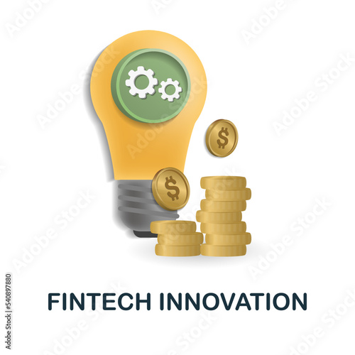 Fintech Innovation icon. 3d illustration from fintech industry collection. Creative Fintech Innovation 3d icon for web design, templates, infographics and more
