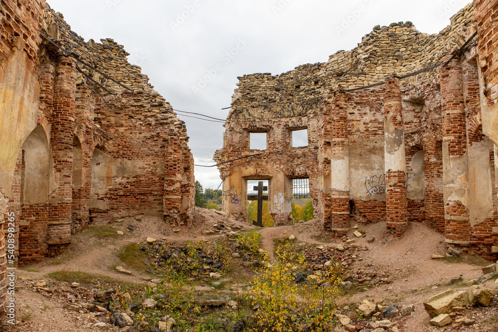 the destroyed church
