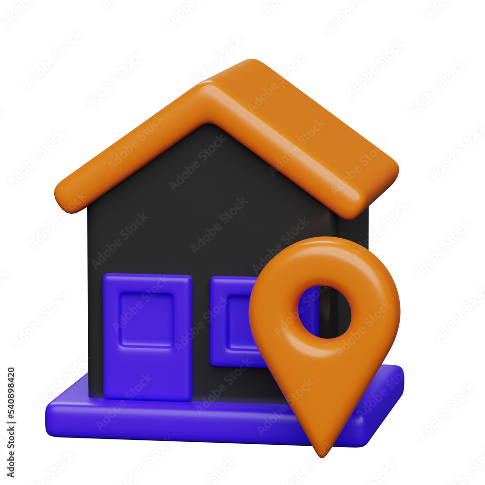 3d home location 3d render illustration 3d home location 3d render illustration