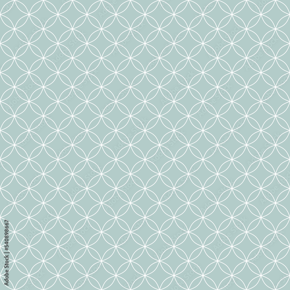 Fototapeta premium Seamless geometric background for your designs. Modern vector ornament with circles. Geometric abstract light blue and white pattern