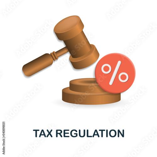 Tax Regulation icon. 3d illustration from fintech industry collection. Creative Tax Regulation 3d icon for web design, templates, infographics and more