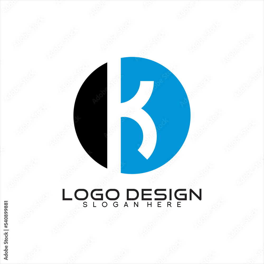 Abstract letter K vector logo design with circle. Abstract letter K vector logo design with circle.