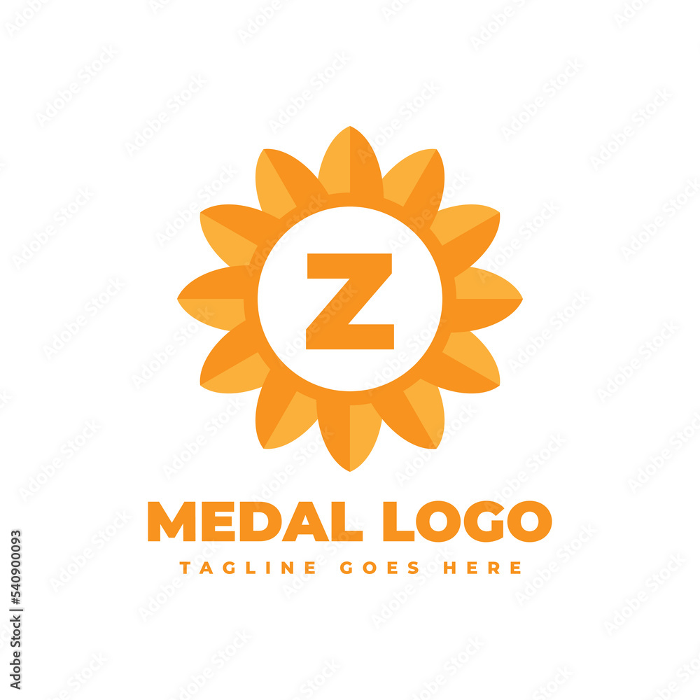 Fototapeta premium letter Z flower medal vector logo design element