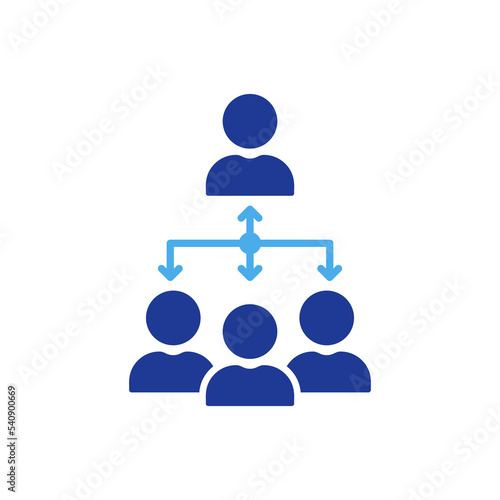 Coordinate Team People Silhouette Icon. Business Company Group Coordination Color Pictogram. Partnership Teamwork Enterprise Organization Icon. Isolated Vector Illustration