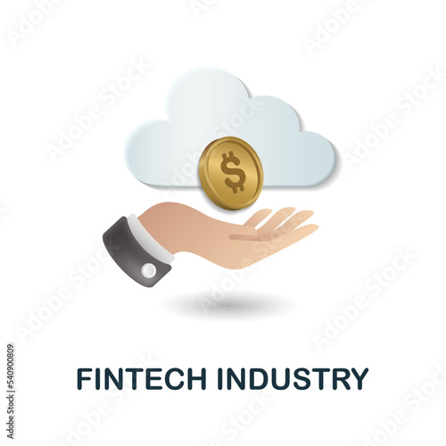 Fintech Industry icon. 3d illustration from fintech industry collection. Creative Fintech Industry 3d icon for web design, templates, infographics and more