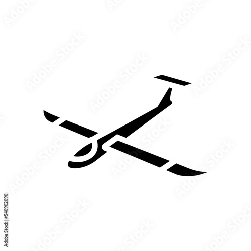 glider airplane aircraft glyph icon vector. glider airplane aircraft sign. isolated symbol illustration