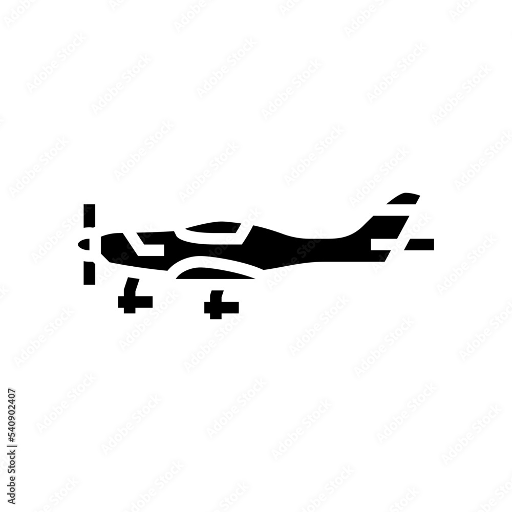 light sport airplane aircraft glyph icon vector. light sport airplane