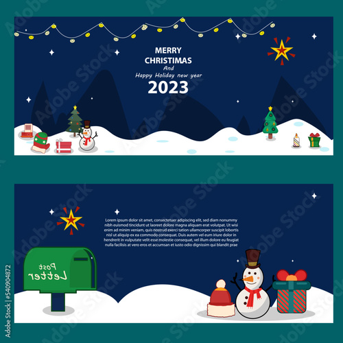 vector Christmas banner pack collection with illustration element for natal christimas day and happy new year greeting welcome holiday