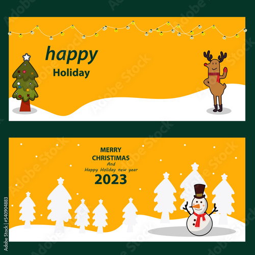 vector Christmas banner pack collection with illustration element for natal christimas day and happy new year greeting welcome holiday