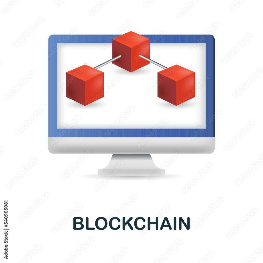 Blockchain icon. 3d illustration from fintech collection. Creative Blockchain 3d icon for web design, templates, infographics and more Blockchain icon. 3d illustration from fintech collection. Creative Blockchain 3d icon for web design, templates, infographics and more