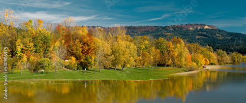 autumn landscape with lake