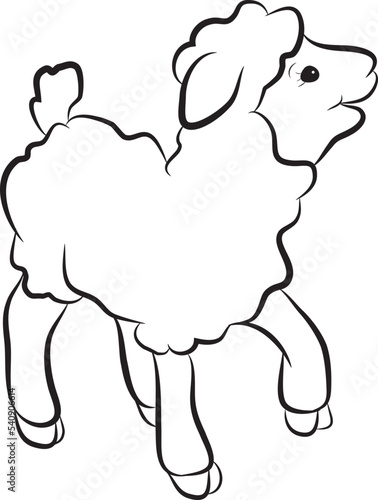 Black and White Clipart Sheep