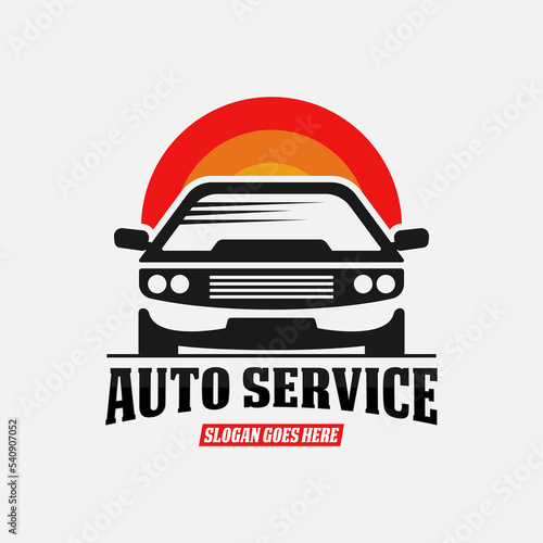 Auto service and repair car logo design vector, best for custom garage shop tuning premium vector