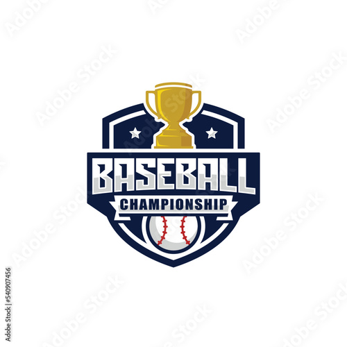 Baseball championship logo design vector