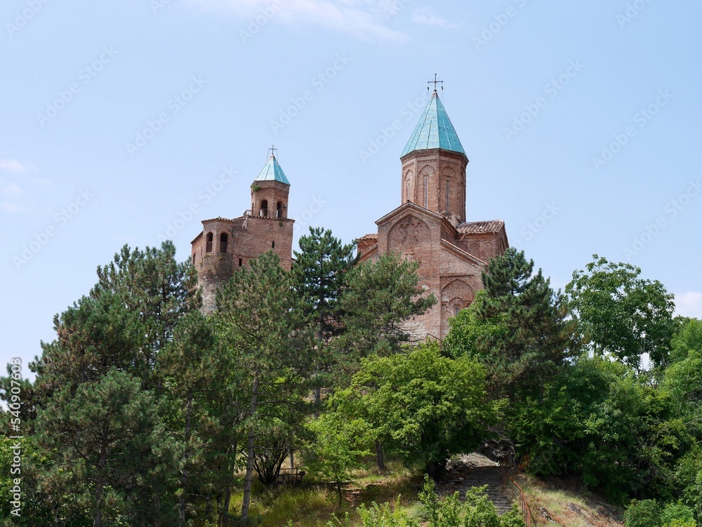 Panoramic view of Gremi orthodox monastery and church complex in Kakheti region, Georgia.