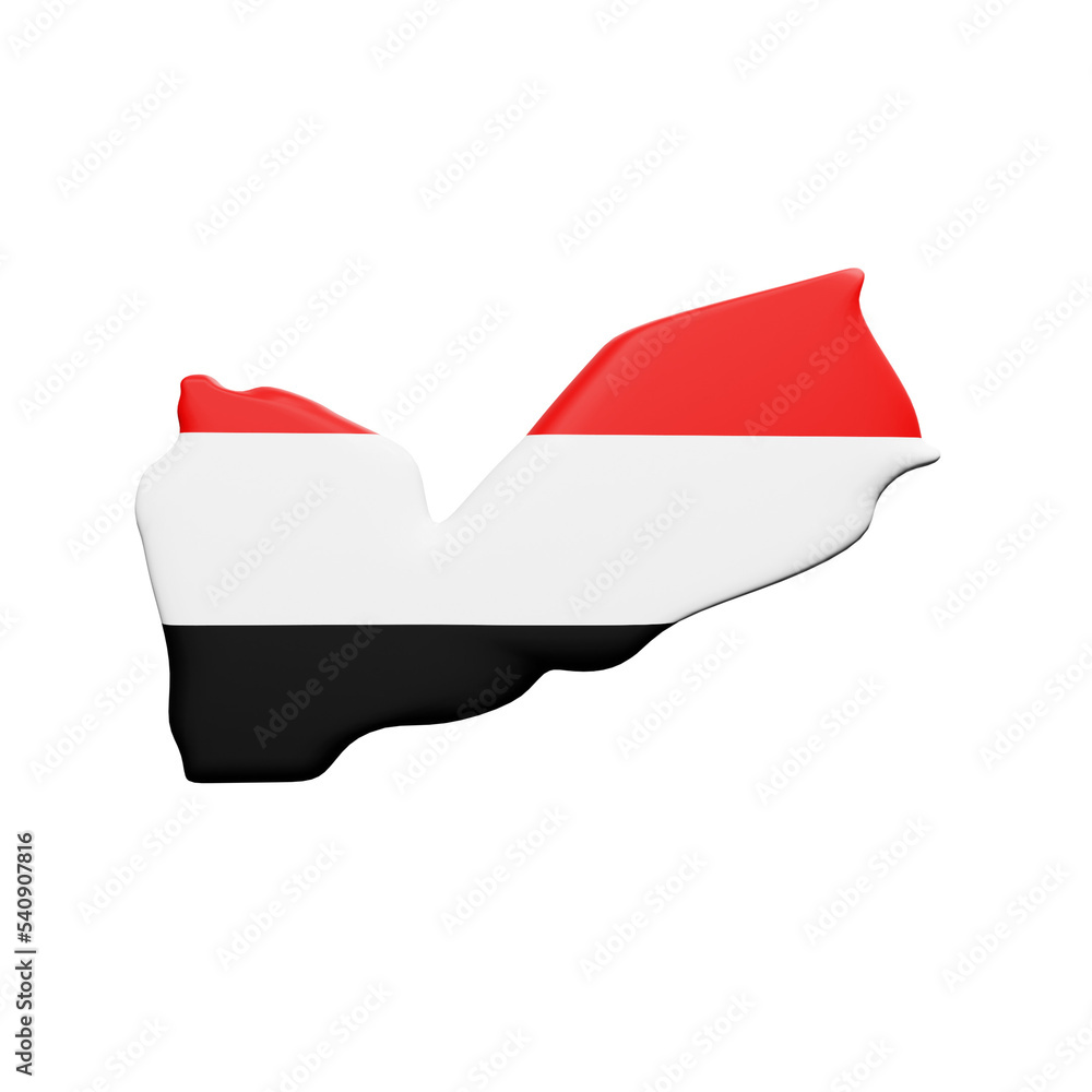 PNG 3D Rendering of Yemen Flag Map Stock Illustration | Adobe Stock