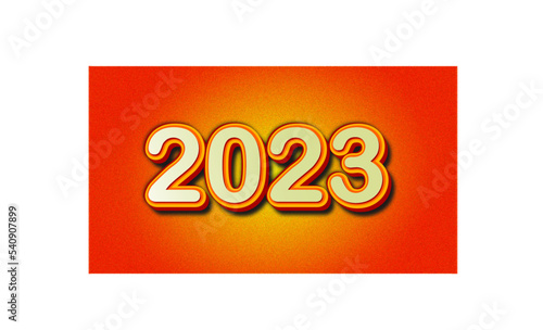 2023 text effect with realistic 3d style