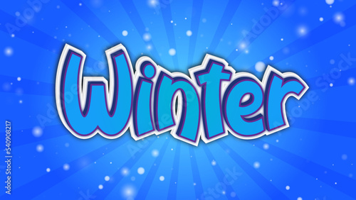 Winter editable Text effect with realstick 3D style
