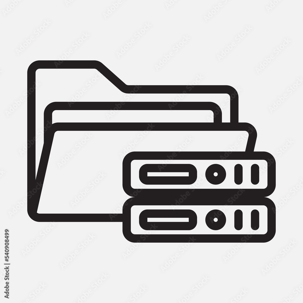 Database icon in line style about folders, use for website mobile app presentation Database icon in line style about folders, use for website mobile app presentation