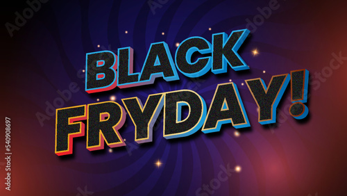Black Friday 3d Editable text effect banner template 
