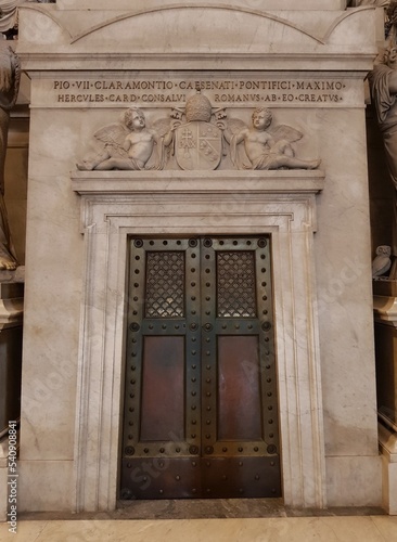 Ancient door in a stone house